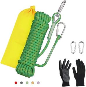 DELLNA 8mm Static Climbing Rope - Heavy Duty Climbing Rope for Rock Climbing, Tree Climbing Gear, Arborist Rope, and Camping Rope, High-Tensile Strength - 10m (32ft), 20m (64ft), 30m (96ft) - Green