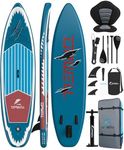 UPWELL 320x81x15cm Inflatable Paddle Board with Seat, 10'6”Stand Up Paddle Boards for Youth & Adults Paddleboard, Blue Shark