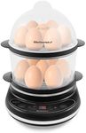 Elite Gourmet EGC314B Easy Egg Cooker Food Steamer, Rice Cooker, Poacher, Omelet & Soft, Medium, Hard-Boiled with Programmable Presets and Delay Timer, BPA Free, 14 eggs, Black