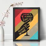 Chaka Chaundh - Wine Wall Quotes Frames - Wine Quotes Poster With Frames - Bar Framed Poster - Alcohol Quotes Wall Decoration Item - (14 X 11 Inches)