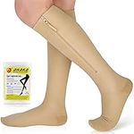 Ailaka Zipper Compression Socks Medical, 15-20 mmHg Knee High Compression Socks for Men Women, Close Toe Support Socks for Varicose Veins, Edema, Recovery, Pregnant, Nurse