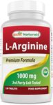 Best Naturals L-Arginine 1000 mg 120 Tablets - Pharmaceutical Grade L Arginine Supplement Promotes Nitric Oxide Synthesis