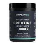 Nutrabay Pure Micronised Creatine Monohydrate Powder - 400g | Trustified Certified | 3g Creatine/Serving | Increases Muscle Mass, Strength & Power | Pre & Post Workout Supplement | For Men & Women