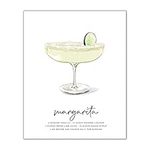 Cocktail Wall Art -- MIX & MATCH Bar Poster -- UNFRAMED 8x10 Illustrated Alcohol Poster with Cocktail Recipes (Margarita)