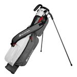 Orlimar Pitch 'N Putt Elite Synthetic Leather Sunday Golf Bag with Stand for Men & Women, Gray/White, Small Lightweight Par 3, Driving Range Golf Bag for a Few Clubs Carry Handle Rain Hood Cover