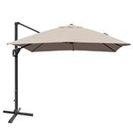 DORTALA 10'x13' Patio Offset Umbrella, 360°Rotation Rectangle Patio Umbrella, Outdoor Aluminum Garden Cantilever Umbrella With 4-Tilt Setting, Crank & Cross Base, Garden Cantilever Umbrella For Yard, Patio & Deck, Coffee