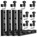 Preciva 90 Degree Positioning Squares (14cm/5.5"), Aluminum Alloy Right Angle Clamps Fixing Clamp, Professional Woodworking Tools Carpenter Squares for Picture Frame Box (5.5inch*4 Pack) (Black)