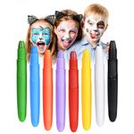 URAQT Face Paint Marker, 8 Colors Body Crayons Kit Non-Toxic Face Body Makeup Paint, Professional Face Paint Crayons for Kids Children, Face Paint Stick Set for Easter Cosplay Party Carnival