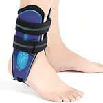 VELPEAU Ankle Support Brace for Men & Women, Adjustable Rigid Stabilizer for Injury Protection, Stirrup Splint for Sprains, Tendonitis, Volleyball, Basketball, Reversible Left & Right Foots, One Size Fits Most (Blue)