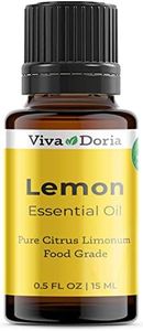 Viva Doria 100% Pure Lemon Essential Oil, Undiluted, Food Grade, Southwest USA Lemon Oil, 15 mL (0.5 Fl Oz)