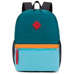 HawLander Little Kids Backpack, Toddler School Bag for Boys Aged 3 4 5 6 7 Years, with Chest Strap, Blue Green