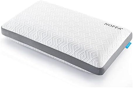 NOFFA Flat Soft Memory Foam Pillow for Neck Support, Ortopedic Pillow for Sleeping, Side Back Sleeper Pillow Soft Support Cervical (70 x 38 x 12 cm)