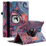 CenYouful Case for iPad 9.7 6th/5th Generation iPad Air 2 Case Cover -360 Degree Rotating Stand Protective with Auto Wake/Sleep Compatible with Apple iPad 9.7 Inch 2018/2017 (Paisley Pattern)