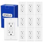 (10 Pack) UNIELE 20 Amp Outdoor GFCI Receptacle Outlet, 20A/125V Weather-Resistant (WR) GFI with Tamper-Resistant (TR), ETL Certified