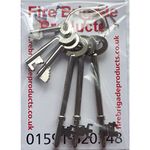 FIRE BRIGADE PRODUCTS Set of 6 Fire Brigade Keys - Comprises of FB1K-FB2K-FB4K-FB1PK-FB11PK-FB14PK Keys, Silver