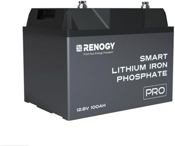 Renogy 12V 100Ah LiFePO4 Lithium batterie, mit 60+ BMS-Schutz, selbsterhitzend, 5000+ Tiefentladungen und feuerhemmender Eigenschaft, 12V Solarbatterie für Trolling-Motor，kabinen, Marine，Wohnmobile