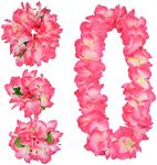 Yansanido Pink Hawaiian Flower Leis