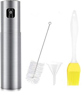 Lfpkixise Olive Oil Sprayer for Cooking,Upgraded Stainless Steel Oil Dispenser Spray Bottle for Kitchen Vinegar Spraying Cooking Salad Barbecue Grills,Include Oil Brush Cleaning Brush and Funnel