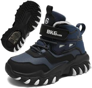 Kids Snow Boots with Foldable Ice Spikes Waterproof Warm Winter Hiking Shoe