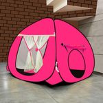 SILVER SHINE Foldable Kids Play Tent House | Pop-Up Indoor & Outdoor Playhouse for Boys & Girls | Multi-Purpose Tent with Fun Patterns – Easy Setup & Portable (Pink)