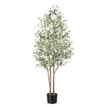 Alupssuc 6FT Artificial Olive Tree, with Lifelike Leaves, Fake Faux Olive Tree Indoor Outdoor for Home Living Room Bedroom Balcony Corner Office Garden Decor, 180cm