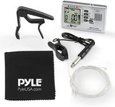 Pyle Classic Guitar Accessory Kit - Full Set of Replacement Nylon Strings, Plastic Capo, Digital Electronic Metronome, and Cleaning Cloth