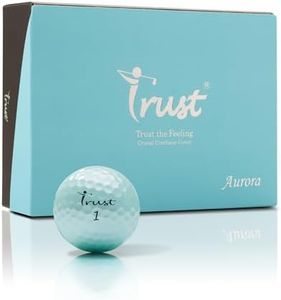 Trust Aurora Blue,Crystal Urethane Covered, Faster Core, 3 Piece Golf Ball, Soft & Elasticity Feel, Distance with Greenside Control (One Dozen)
