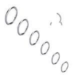 6pcs Hypoallergenic Nose Rings 20G 18G 16G 316L Surgical Steel Earrings Tragus Septum Piercing Nose Hoop Lip Rings Helix Cartilage Rook Earrings for Women Men 6/7/8/9/10/12mm (6PCS 16G Silver)