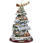 Thomas Kinkade Wonderland Express Animated Tabletop Christmas Tree with Train by The Bradford Exchange