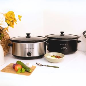 Hamilton Beach 6.5L Slow Cooker – Removable Ceramic Pot, Stainless Steel