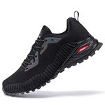 Kricely Men's Trail Running Shoes Fashion Hiking Sneakers for Men Black Tennis Cross Training Shoe Mens Casual Outdoor Walking Footwear Size 8.5