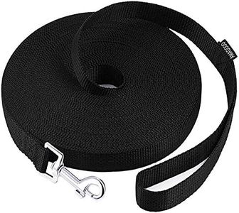 AmaGood Dog/Puppy Obedience Recall Training Agility Lead-15 ft 20 ft 30 ft 50 ft Long Leash-for Dog Training,Recall,Play,Safety,Camping(Black,50FT)
