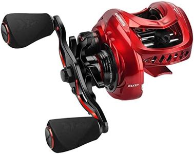 KastKing MegaJaws Elite Baitcasting Reels, 9.1:1 Gear Ratio, Right Handed, Scarlet, Standard Spool, Flipping Switch