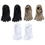 Freshfoot 5 Finger Socks For Men With 100% Combed Organic Cotton Socks For all Season Wear Breathable, Odour Free & Anti-bacterial, Stylish Low cut, With Ultimate Comfort (Black,White,Beige)