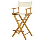 Casual Home 30-Inch Director Chair Honey Oak Frame, Natural/Wheat Canvas