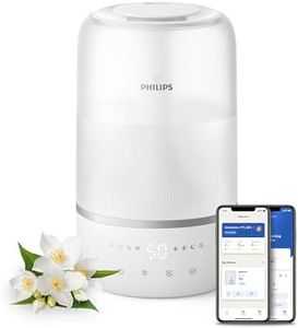 Philips Smart Humidifier - Compact Design, Powerful Sky High Mist, 3L Top-Fill Tank, Up to 32h Runtime, Aromatherapy, Sleep Mode, Night Light, for Rooms up to 38m² (HU1509/00)