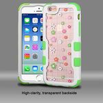 Asmyna Cell Phone Case for Apple Iphone 6s/6 - Ivory White/Transparent Blossoms/Electric Green