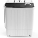 COSTWAY Portable Washing Machine, 17.6 lbs Capacity Twin Tub 11 lbs Washer and 6.6 lbs Spinner with Control Knobs, Timer Function, Drain Pump, Compact Laundry washer for Home Dorm Apartment RV (Grey)