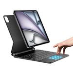 HOU 12.9'' Touch iPad Keyboard Case for iPad Pro 12.9-inch (5th, 4th and 3rd Generation), with A Floating Design, Built‑in Trackpad, Ergonomic, Backlit, Foldable and Smart Connector, Black