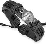 Soul Statement Black Baseball Leather Wrap Bracelets for Men or Teens Baseball Team Sports Gifts (Black Baseball)