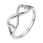 S925 Sterling Silver Infinity Knot Rings BFF Friendship/Bridesmaid Band Ring Dainty Eternity Promise Wedding Bands