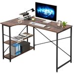 FDW Computer Desk with 2 Shelves, 47 inch 55 inch Gaming Study Writing Table, 2-in-1 Large Office Desk with Metal Legs, Adjustable feet, Modern Furniture for Home Office, Study Room (47", Vintage)