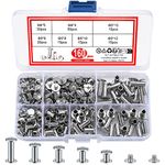 160 Pcs Chicago Screws, Chicago Binding Screws Posts, Book Binding Rivets, Cross Head Chicago Button Screws for Leather Belt DIY Book Scrapbook Albums Bookbinding, 4/5/6/8/10/12/15mm