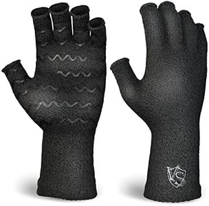 Vital Salveo-Fingerless Compression Arthritis Gloves with Non-Slip for Pain Relief-Rheumatoid, Osteoarthritis Carpal Tunnel Aches (Pair)-Dark Grey-S/M