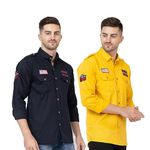 MODERNITY Premium Cotton Shirt Collection: Quality Meets Fashion Cargo-Navy-Yellow-L