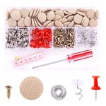 Swpeet 272Pcs Car Roof Headliner Repair Rivets Repair Button with Twist Pins and Installation Tool Kit, Bed Skirt Pins Auto Roof Snap Pins Retainer Design for Car Roof Flannelette Fixed (Beige)