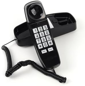 MCHEETA Landline Phones for Home, Telephone Land Line Phones with Senior-Friendly Large Buttons, Wall Phone with Adjustable Loud Volume & Lighted Buttons, Durable Basic Design (Black)