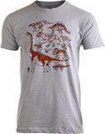 Dinosaur Species | Dino Fan Party Costume T-Rex Raptor Shirt Men Women T-Shirt, Retro Grey, 3X-Large