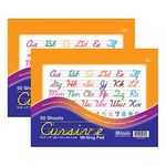 BAZIC Cursive Writing Pad 50 Sheet 10.5" X 8", Handwriting Learning Practice Workbook, for Beginning, Grades 2-3 Kids Student, 2-Pack