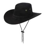 Cowboy Hat Black Sun Cap Faux Felt Leather Suede Fancy Dress Party Costume Outfit Western Travel Outdoor Sun Protection Mens Womens